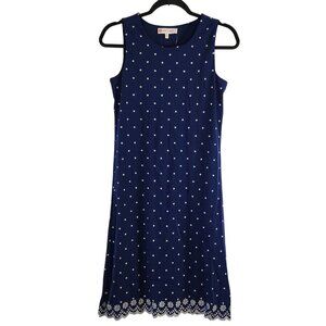 NWT Jude Connally Beth Shift Dress Eyelet Navy Blue Nautical Women's XS